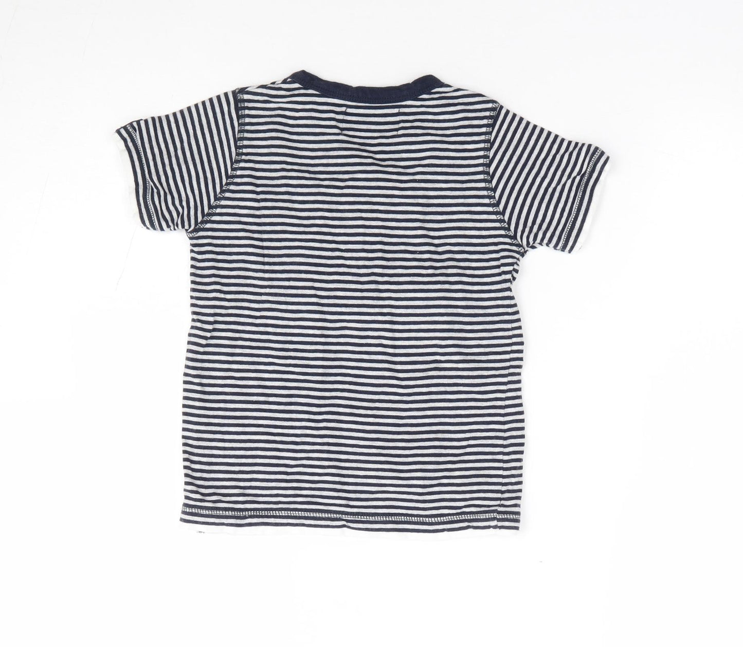 Soul & glory Boys Blue Striped Polyester Jersey T-Shirt Size 3-4 Years V-Neck Pullover