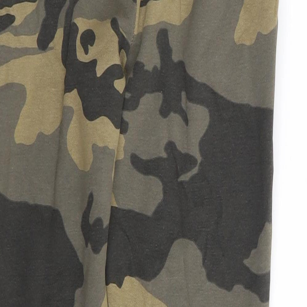 NEXT Boys Green Camouflage Cotton Jogger Trousers Size 8 Years Regular Drawstring