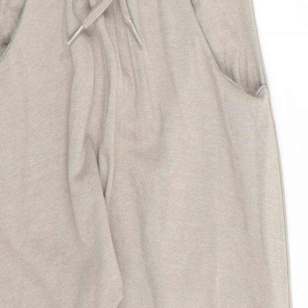 NEXT Boys Beige Cotton Jogger Trousers Size 6-7 Years Regular Drawstring