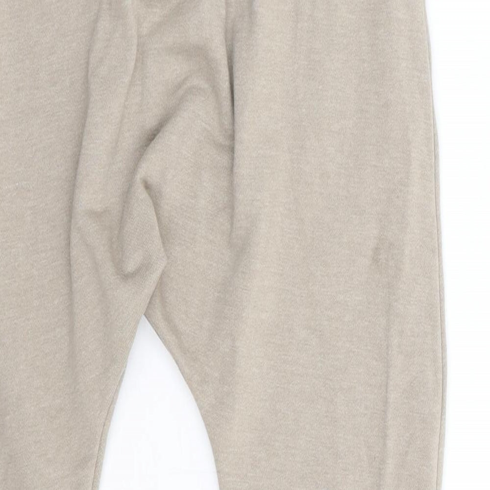 NEXT Boys Beige Cotton Jogger Trousers Size 6-7 Years Regular Drawstring