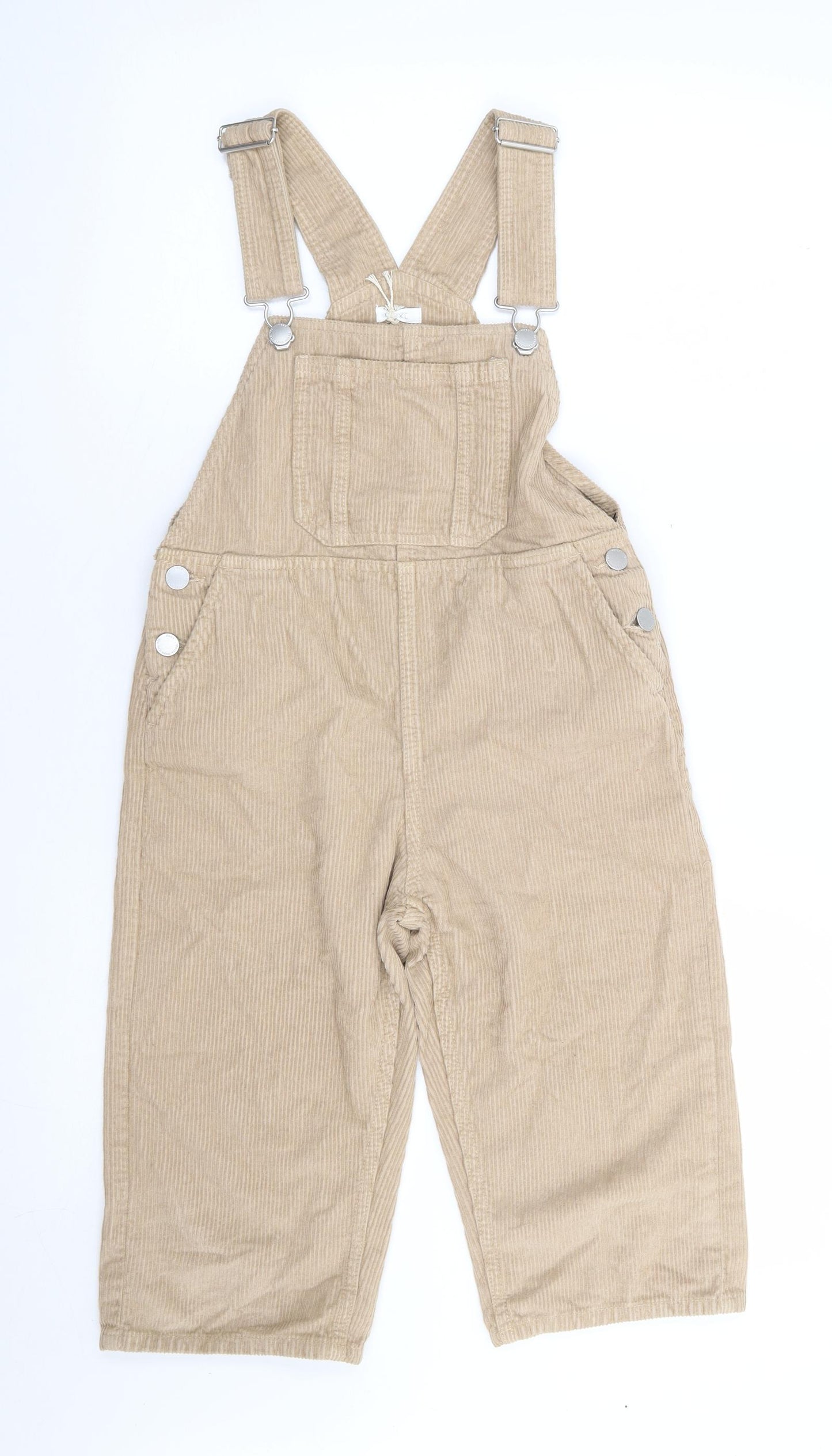 NEXT Boys Beige 100% Cotton Dungarees Trousers Size 6 Years Regular