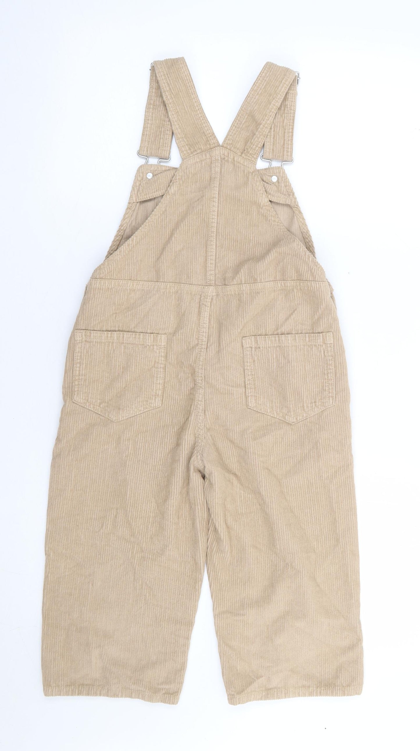 NEXT Boys Beige 100% Cotton Dungarees Trousers Size 6 Years Regular