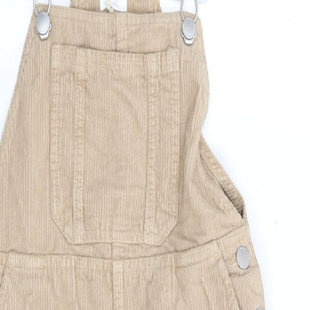 NEXT Boys Beige 100% Cotton Dungarees Trousers Size 6 Years Regular