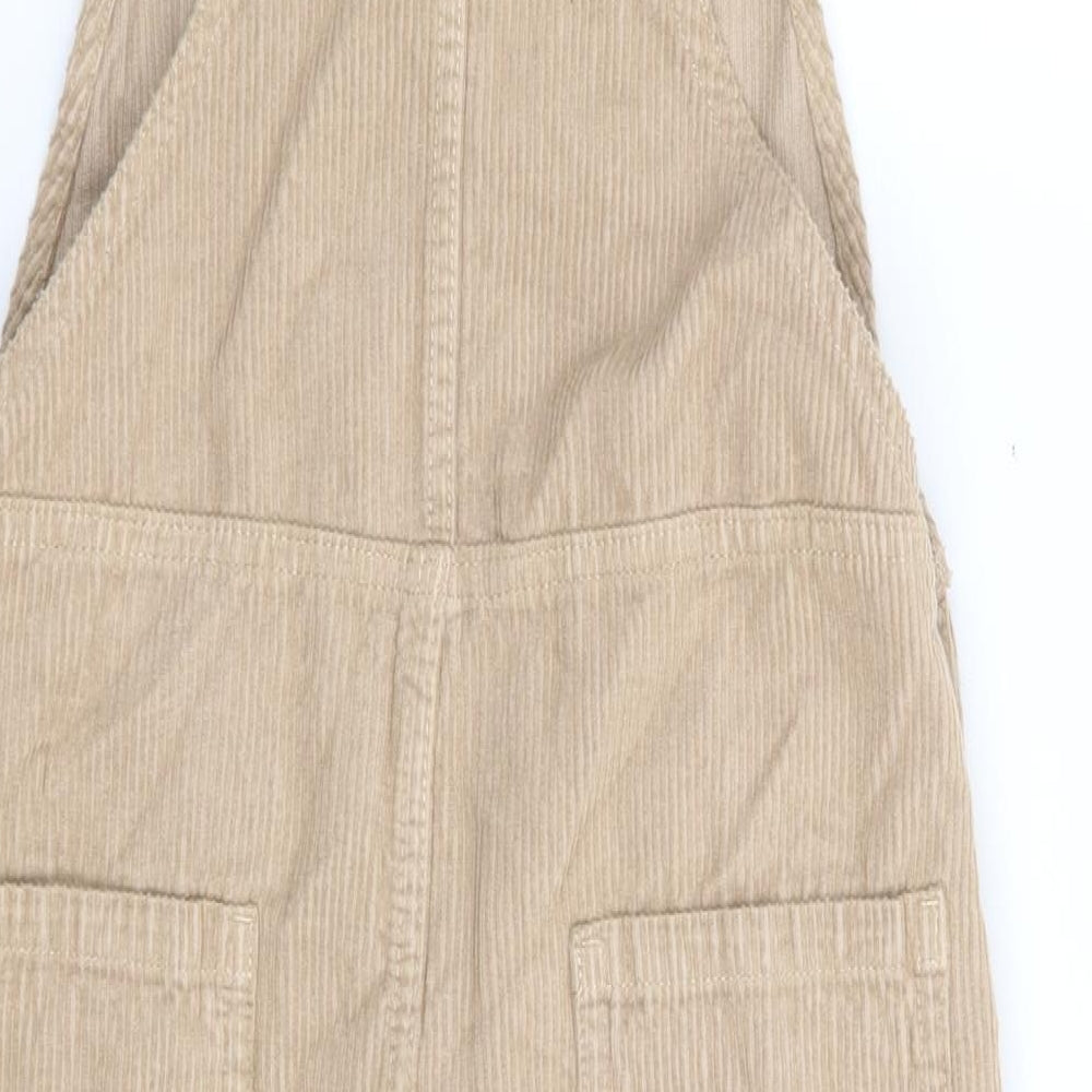 NEXT Boys Beige 100% Cotton Dungarees Trousers Size 6 Years Regular
