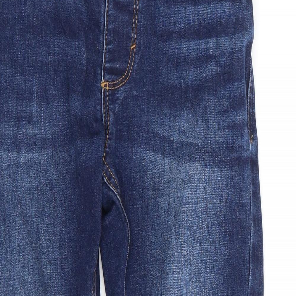 NEXT Boys Blue Cotton Skinny Jeans Size 5-6 Years Regular Snap - Dinosaur