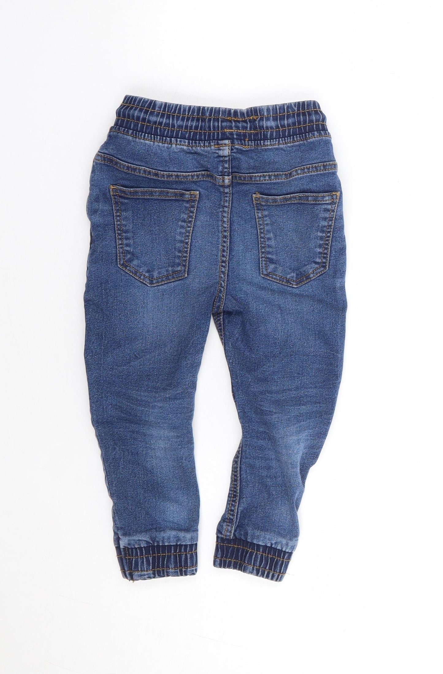 Studio Boys Blue Cotton Jogger Jeans Size 18-24 Months Drawstring