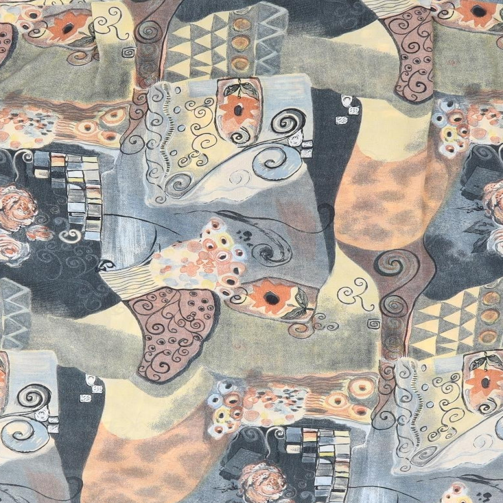 Nicole Matsuda Mens Multicoloured Geometric Polyester Button-Up Size L Collared Button