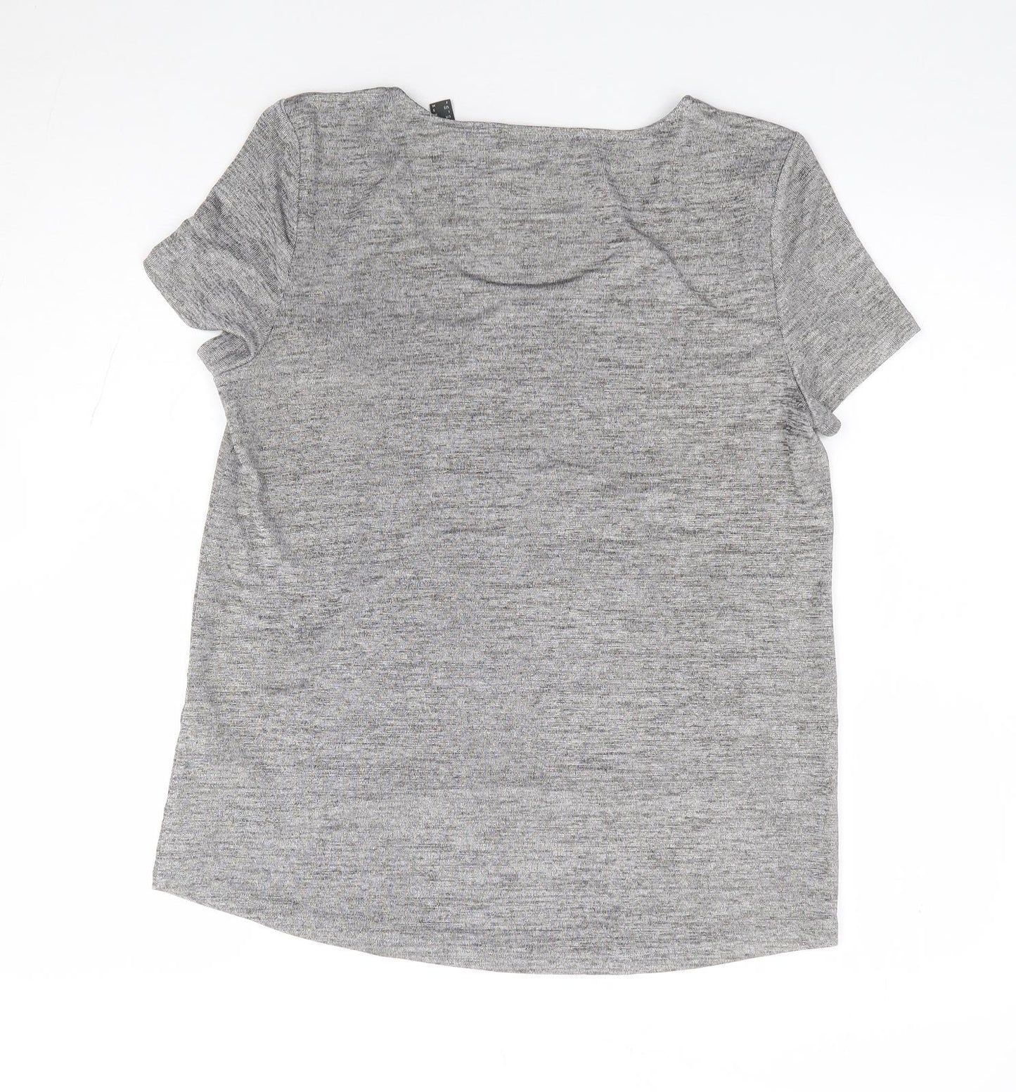 Espirit Womens Grey Polyester Jersey T-Shirt Size S Round Neck