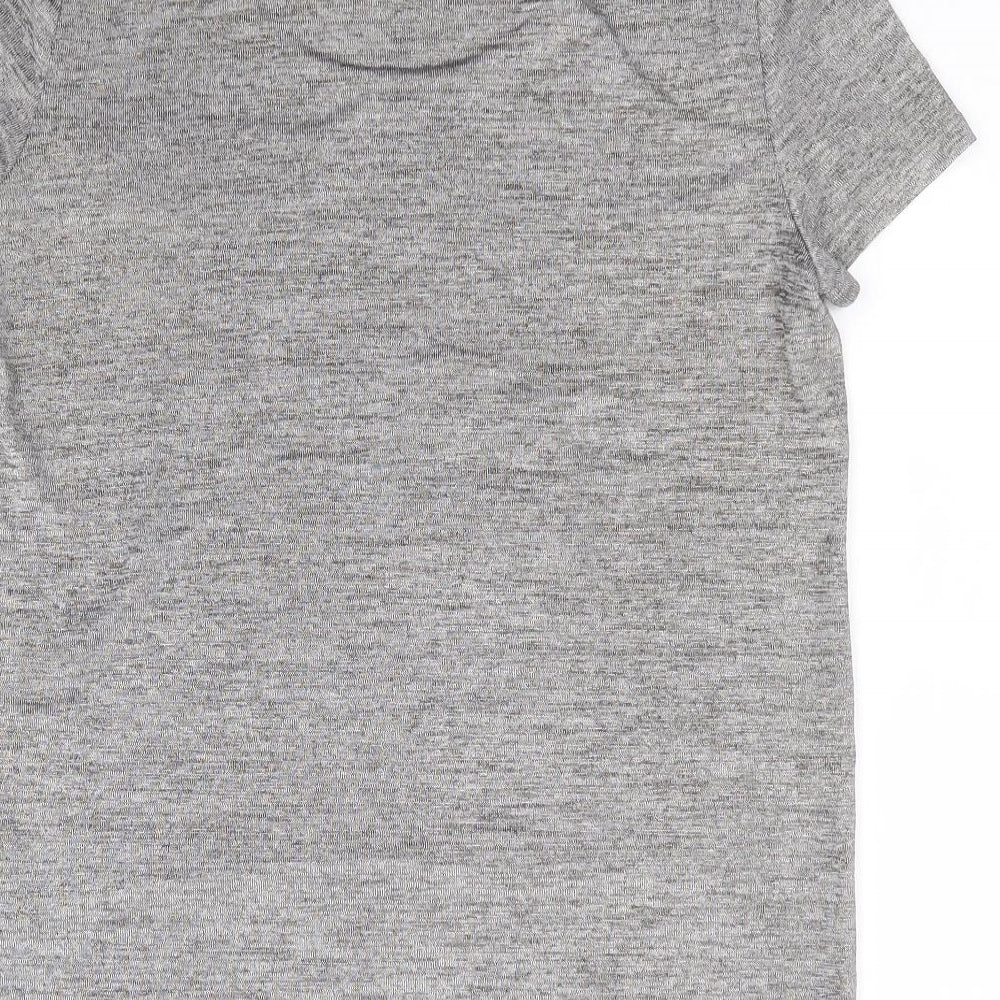 Espirit Womens Grey Polyester Jersey T-Shirt Size S Round Neck