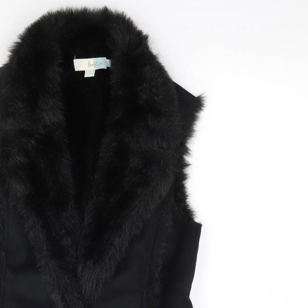 Boden Womens Black Gilet Coat Size 8 Button