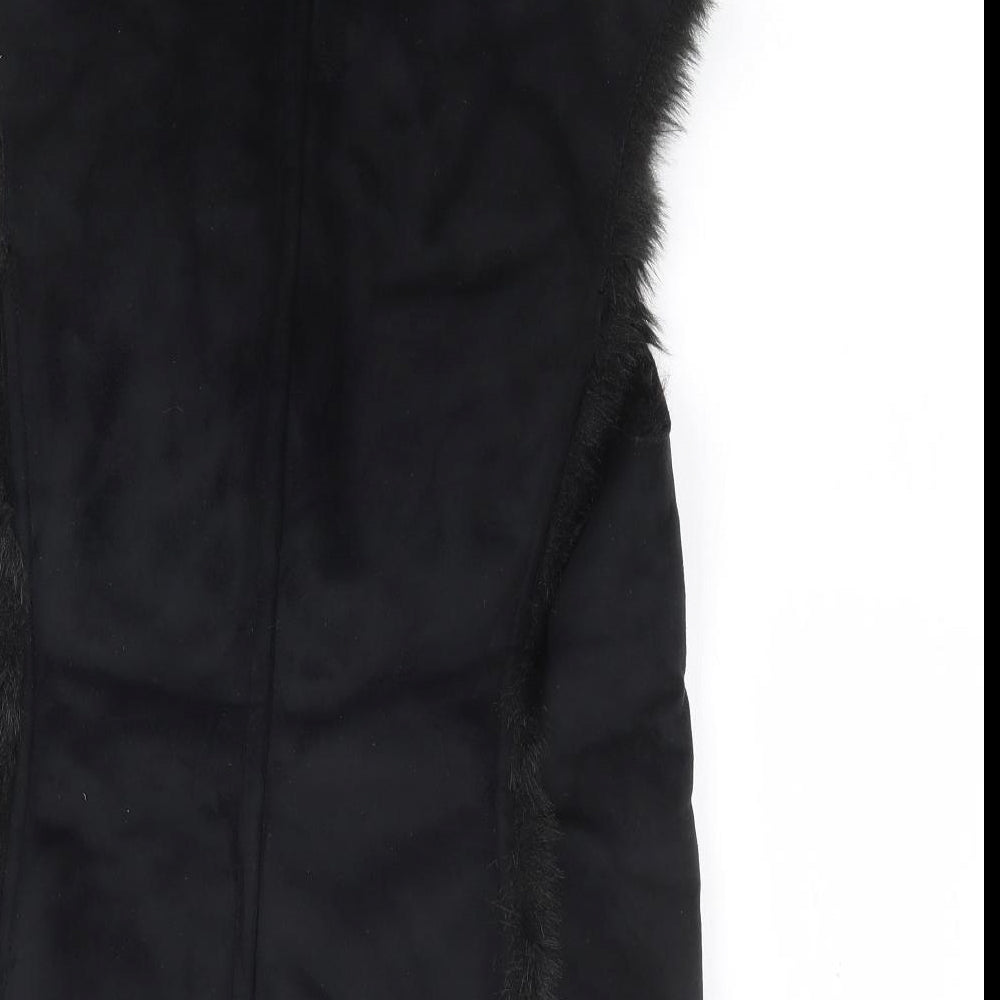 Boden Womens Black Gilet Coat Size 8 Button