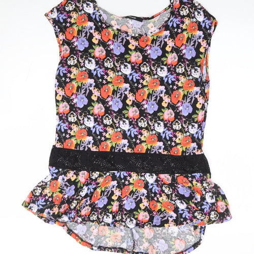 George Womens Multicoloured Floral Viscose Jersey Tank Size 12 Round Neck