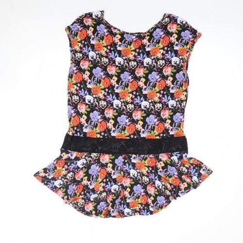 George Womens Multicoloured Floral Viscose Jersey Tank Size 12 Round Neck