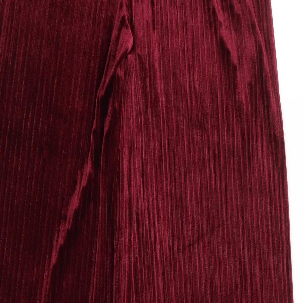 Preworn Womens Red Polyester Trousers Size 56 in L31 in Regular