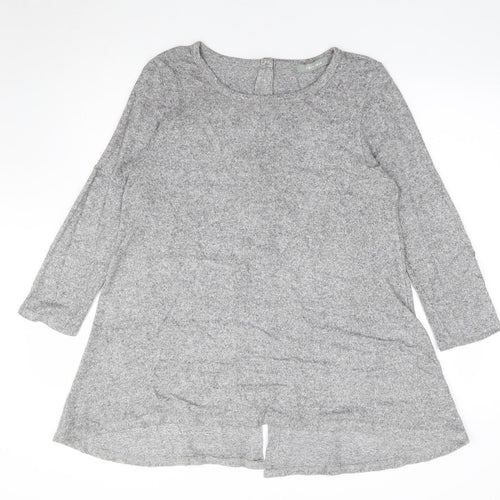 COIN 1804 Womens Grey Round Neck Rayon Tunic Jumper Size XL