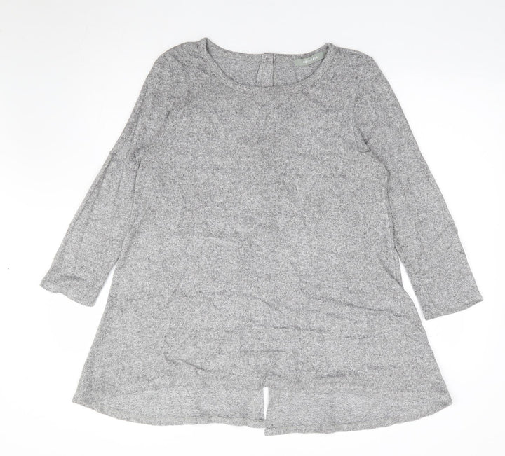 COIN 1804 Womens Grey Round Neck Rayon Tunic Jumper Size XL