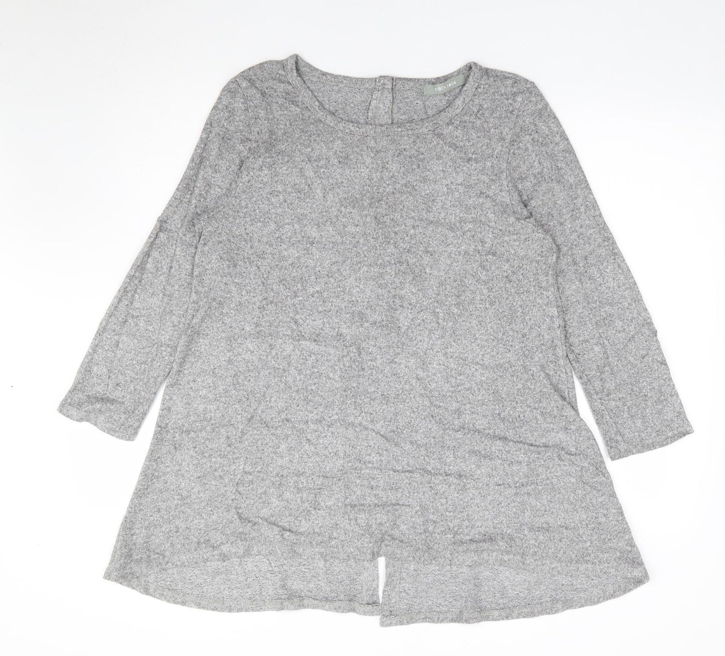 COIN 1804 Womens Grey Round Neck Rayon Tunic Jumper Size XL