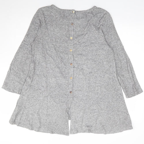 COIN 1804 Womens Grey Round Neck Rayon Tunic Jumper Size XL