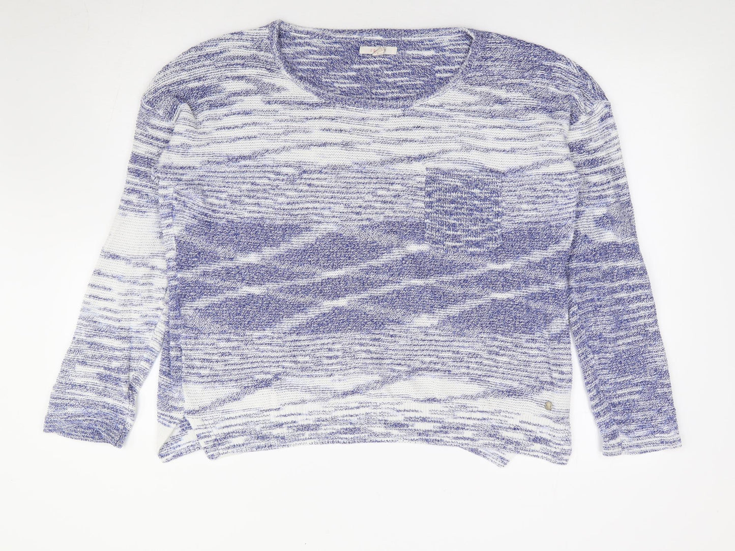 Espirit Womens Blue Round Neck 100% Cotton Pullover Jumper Size L