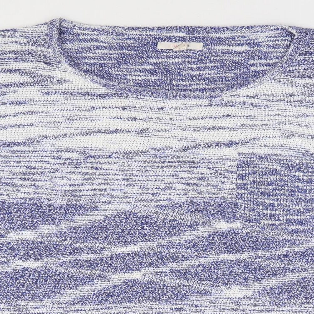 Espirit Womens Blue Round Neck 100% Cotton Pullover Jumper Size L