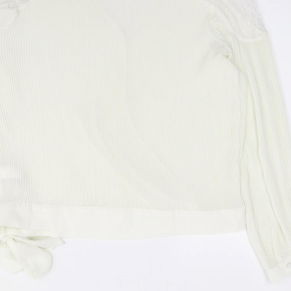 NEXT Womens Ivory Polyester Wrap Blouse Size 10 V-Neck