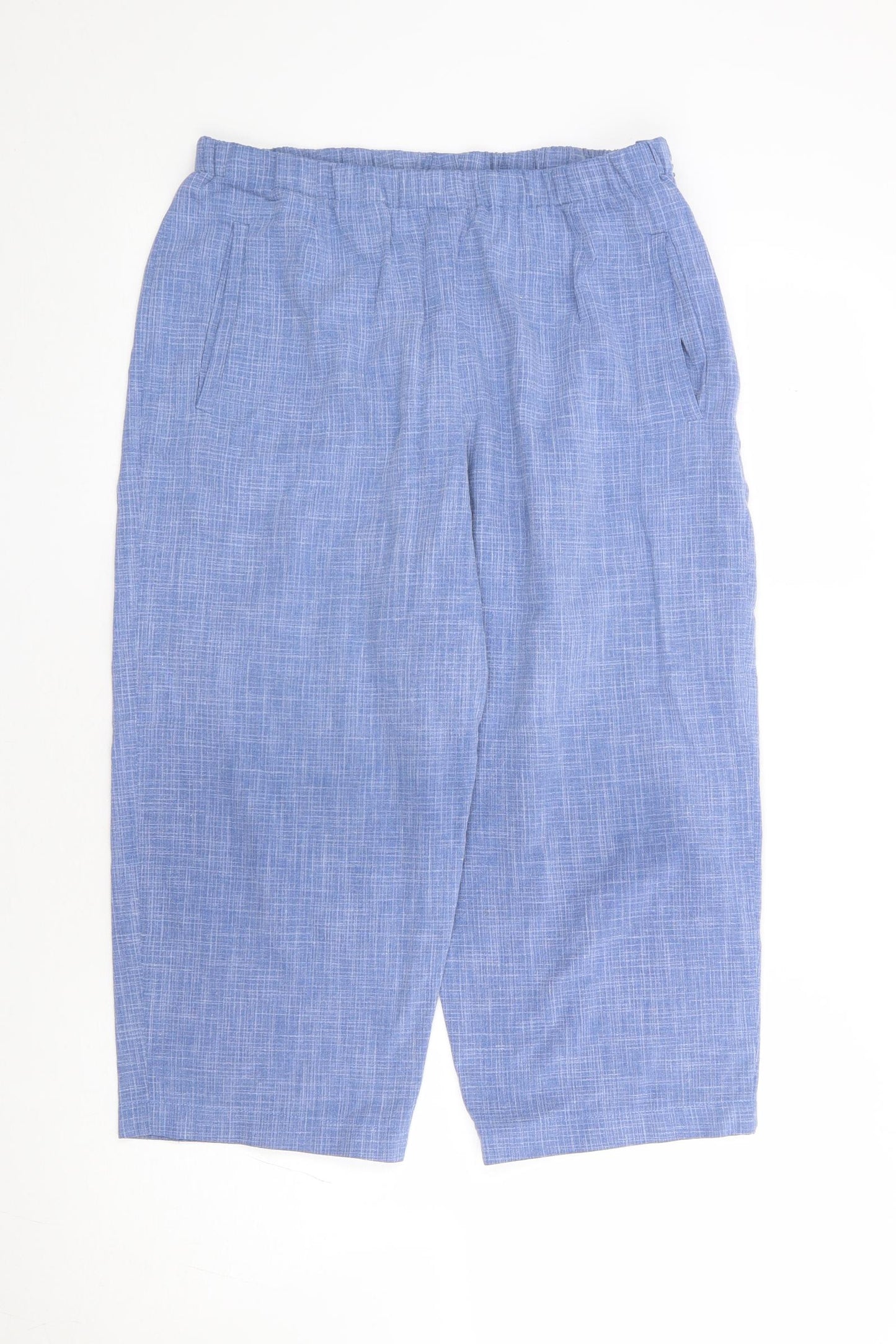 Cotswold Collection Womens Blue Polyester Cropped Trousers Size 16 L20 in Regular Zip