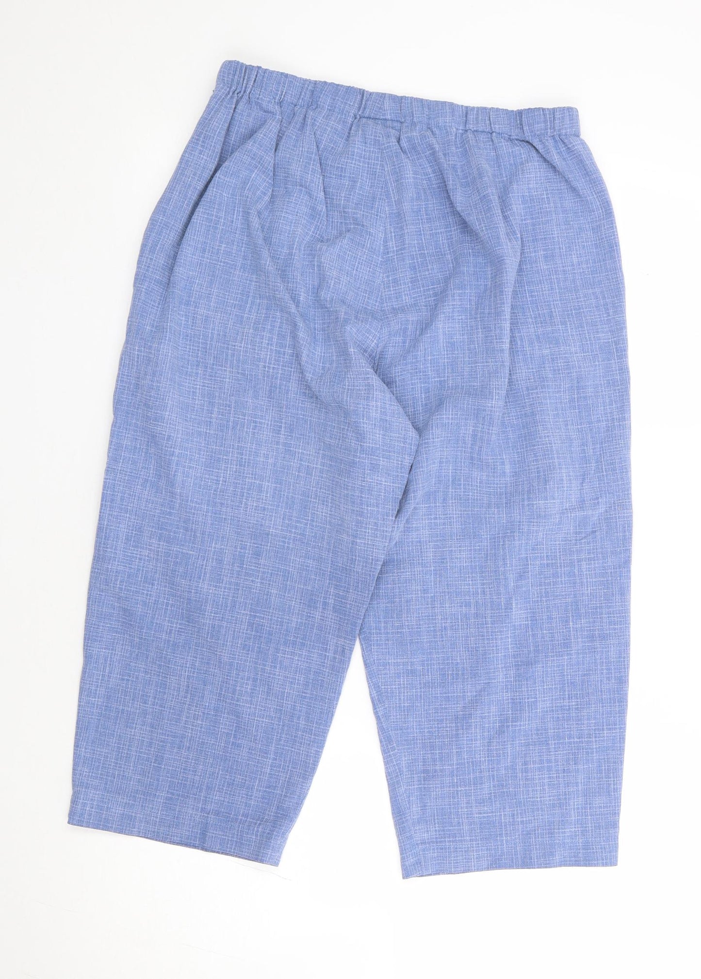 Cotswold Collection Womens Blue Polyester Cropped Trousers Size 16 L20 in Regular Zip