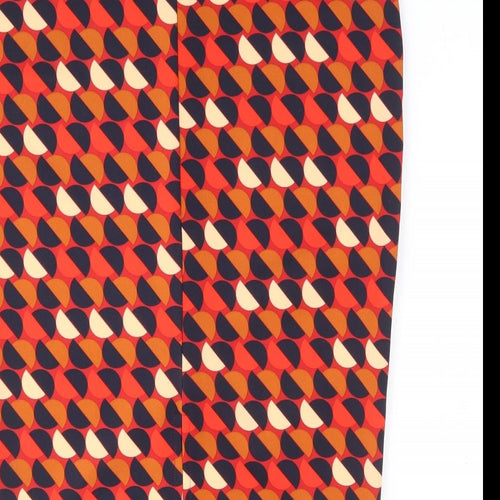 Marks and Spencer Womens Orange Geometric Polyester Straight & Pencil Skirt Size 12