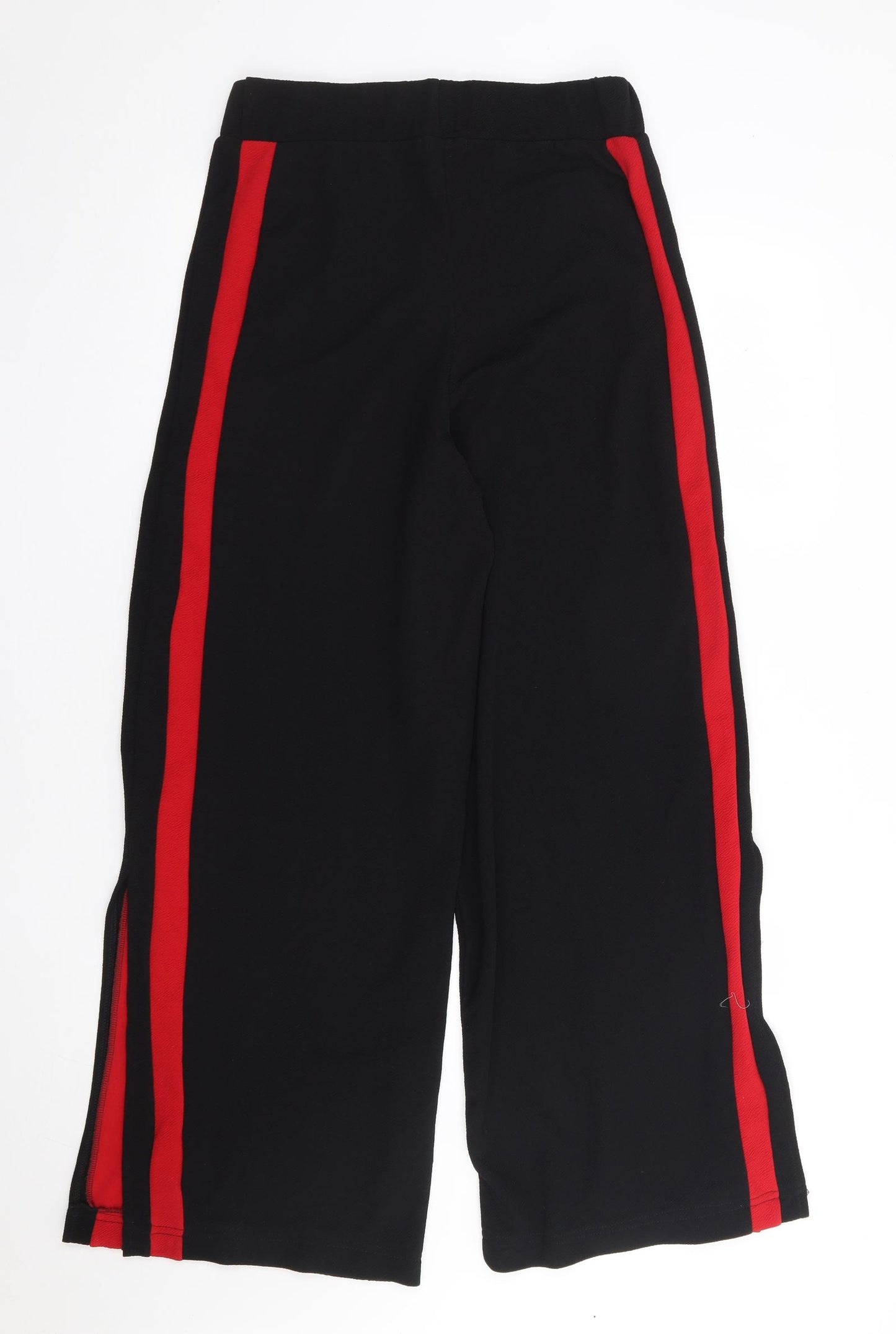 Boohoo Womens Black Polyester Trousers Size 12 L29 in Regular