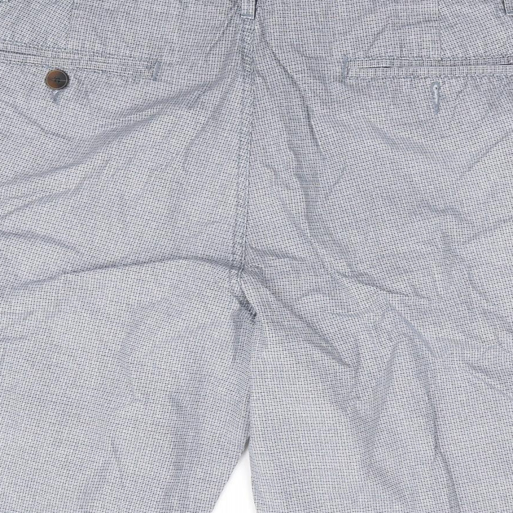 George Mens Blue Check Cotton Chino Shorts Size 42 L10 in Regular Zip