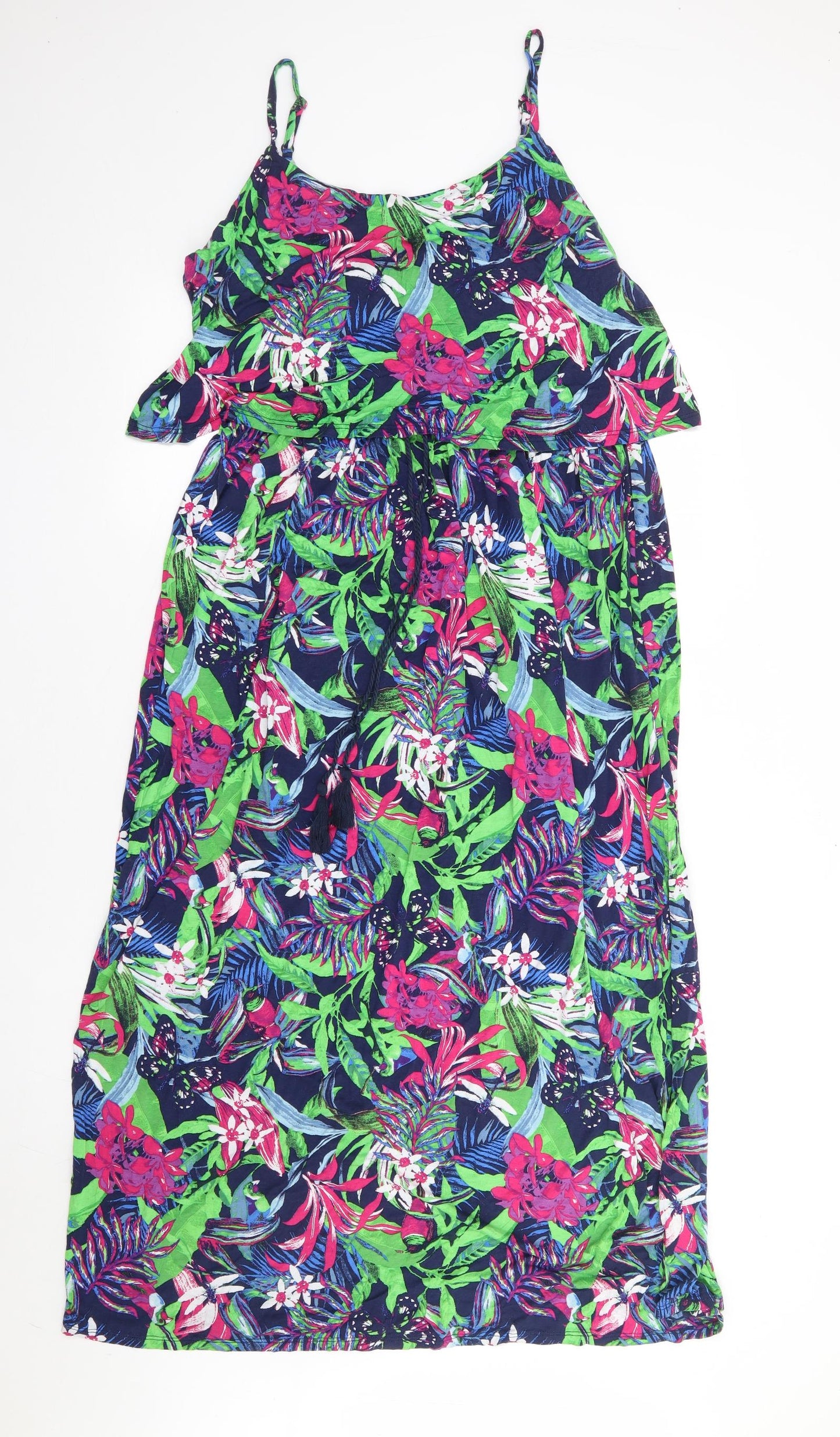 George Womens Multicoloured Floral Viscose Maxi Size 16 Round Neck Pullover