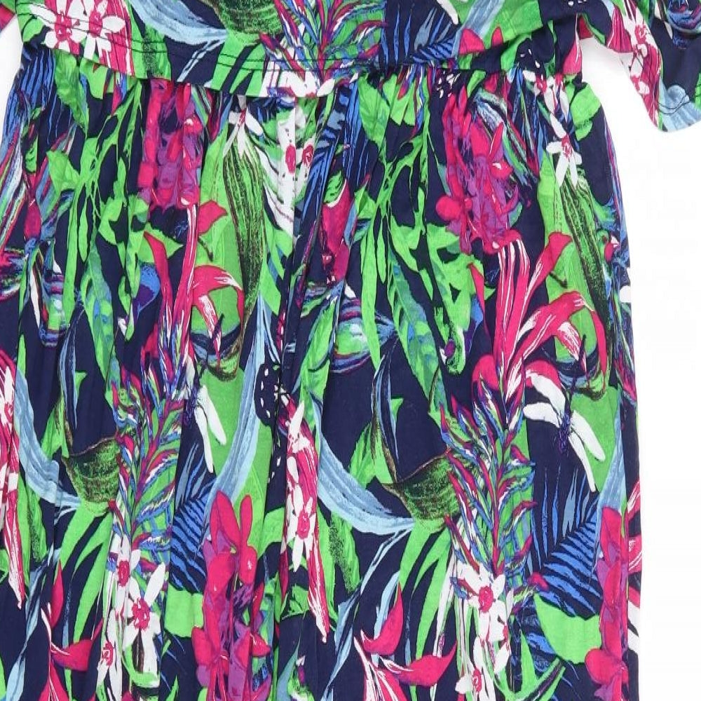 George Womens Multicoloured Floral Viscose Maxi Size 16 Round Neck Pullover