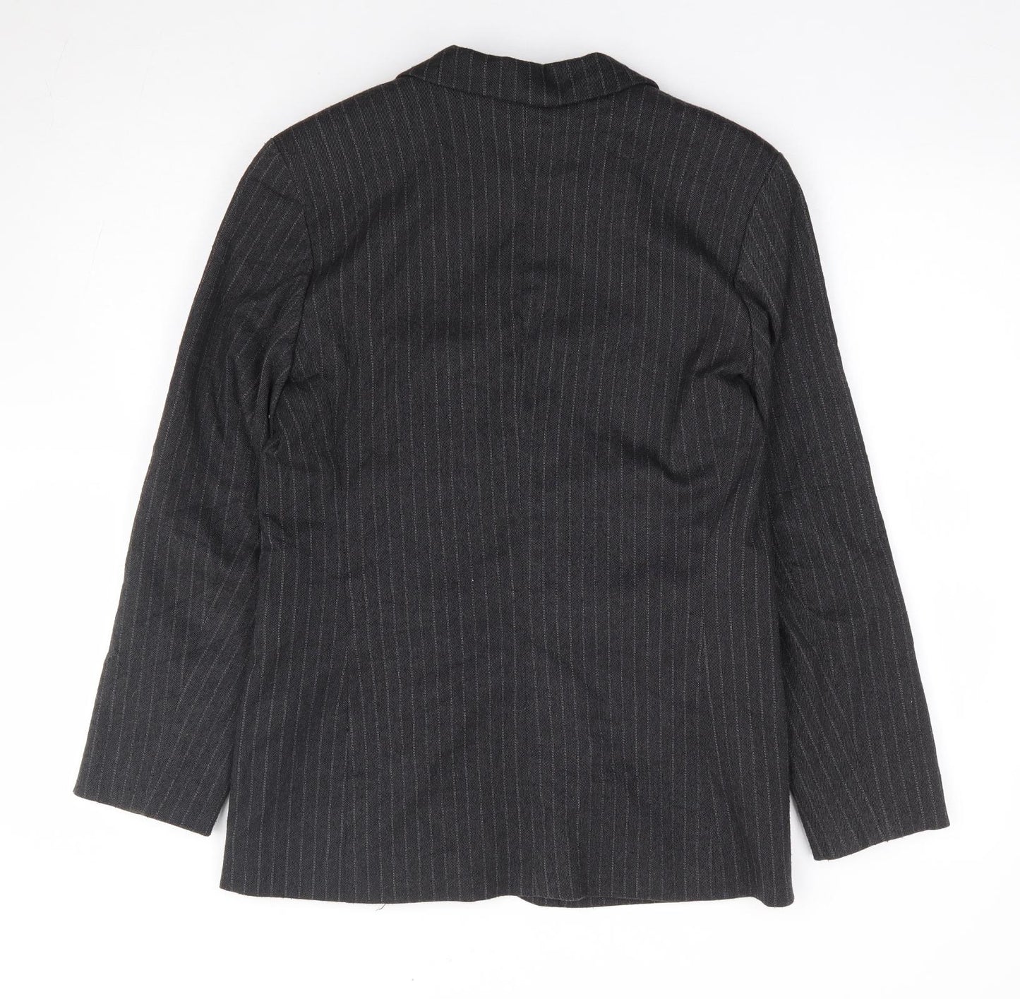 Components Womens Grey Pinstripe Polyester Jacket Suit Jacket Size 8