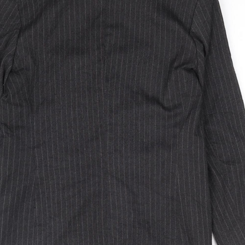 Components Womens Grey Pinstripe Polyester Jacket Suit Jacket Size 8