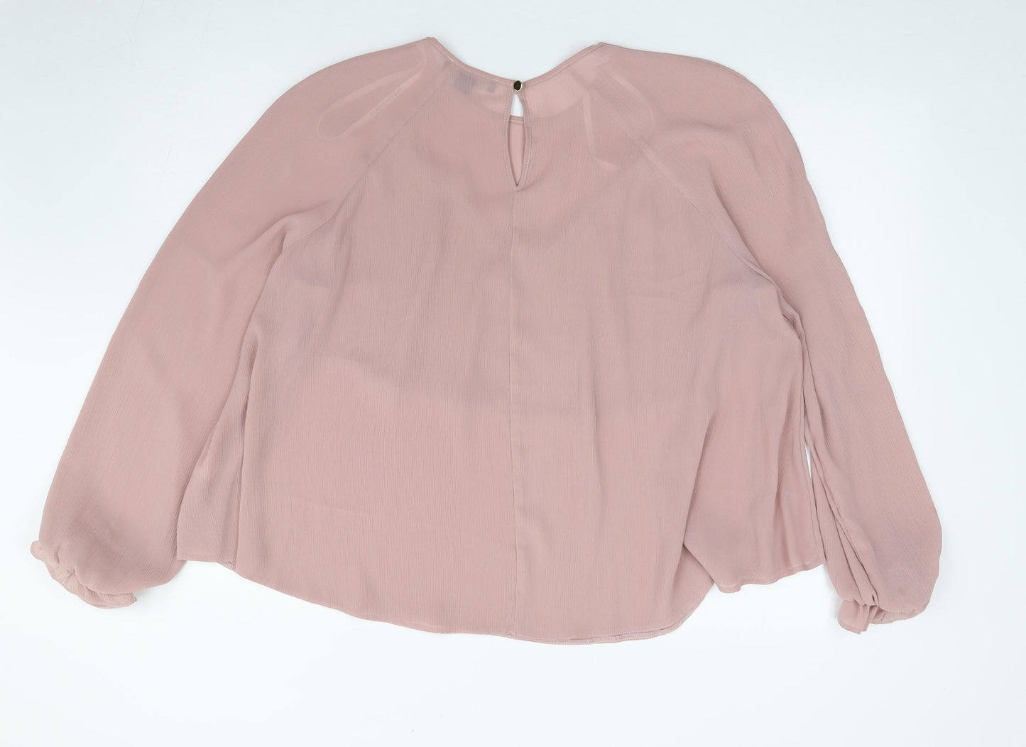 Primark Womens Pink Polyester Jersey Blouse Size 16 Round Neck