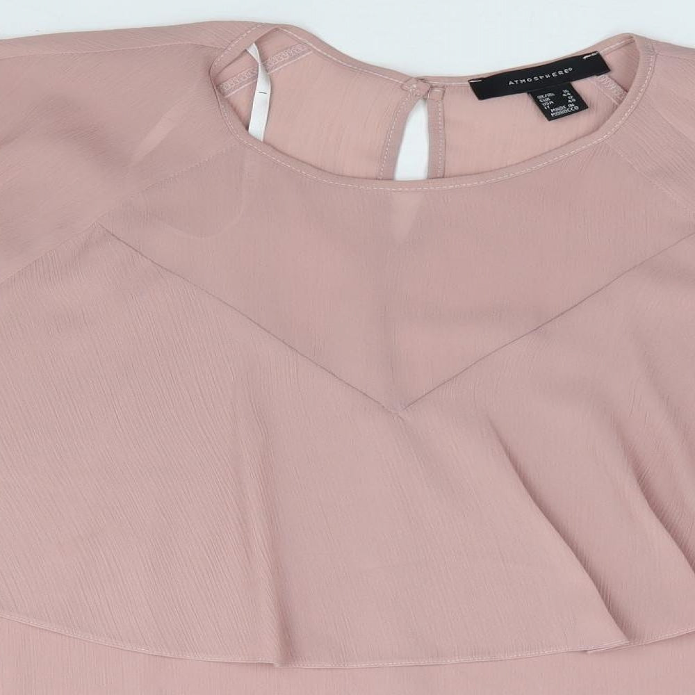 Primark Womens Pink Polyester Jersey Blouse Size 16 Round Neck