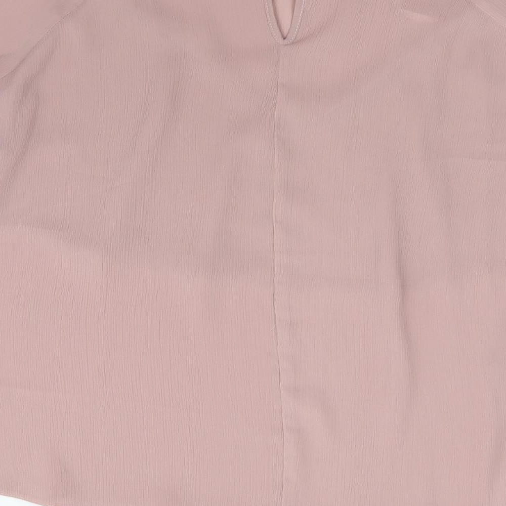 Primark Womens Pink Polyester Jersey Blouse Size 16 Round Neck