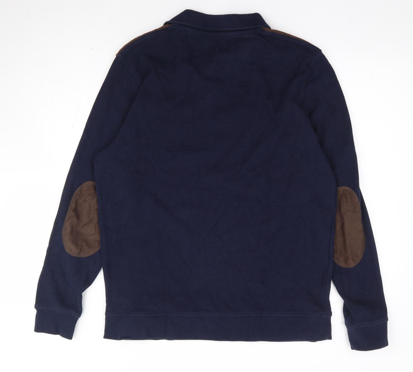 Drifter Mens Blue V-Neck Cotton Pullover Jumper Size L