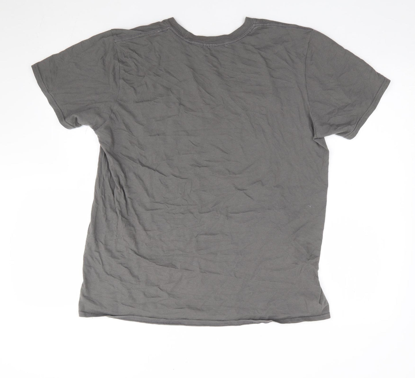 Missguided Womens Grey Polyester Jersey T-Shirt Size L Crew Neck