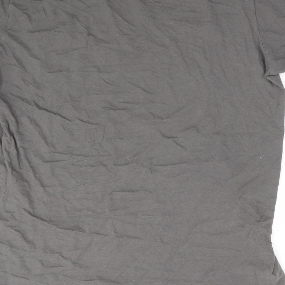 Missguided Womens Grey Polyester Jersey T-Shirt Size L Crew Neck