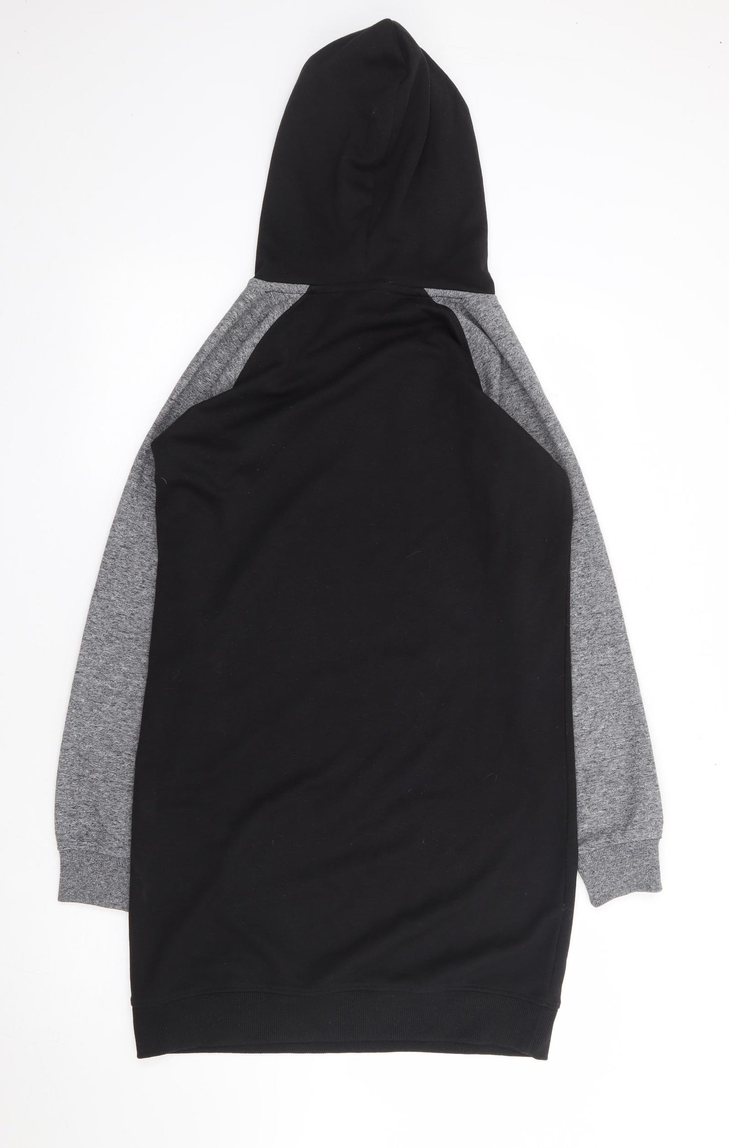 Bench Womens Black Cotton Jumper Dress Size 10 Crew Neck Pullover