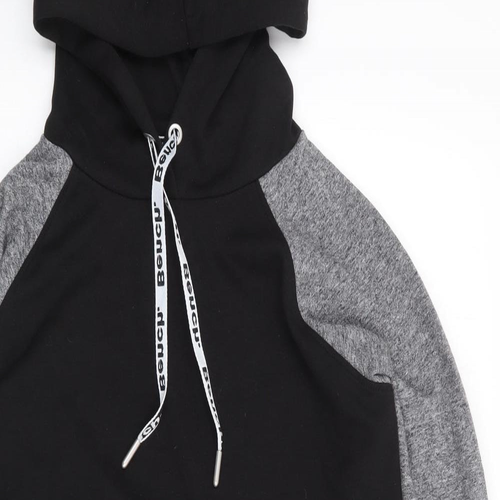 Bench Womens Black Cotton Jumper Dress Size 10 Crew Neck Pullover