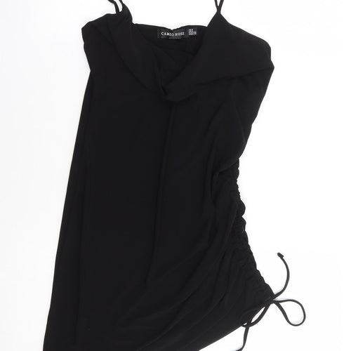Cameo Rose Womens Black Polyester Tunic Tank Size 8 Cowl Neck