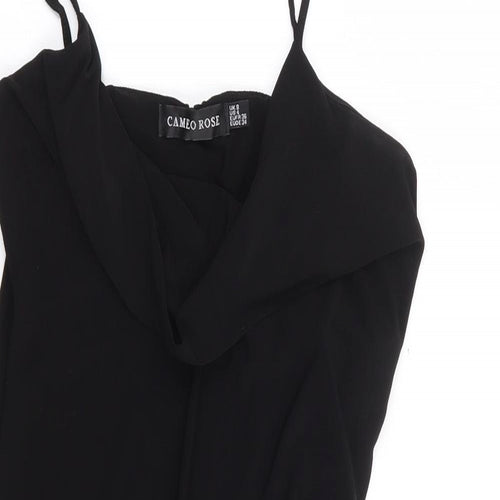 Cameo Rose Womens Black Polyester Tunic Tank Size 8 Cowl Neck