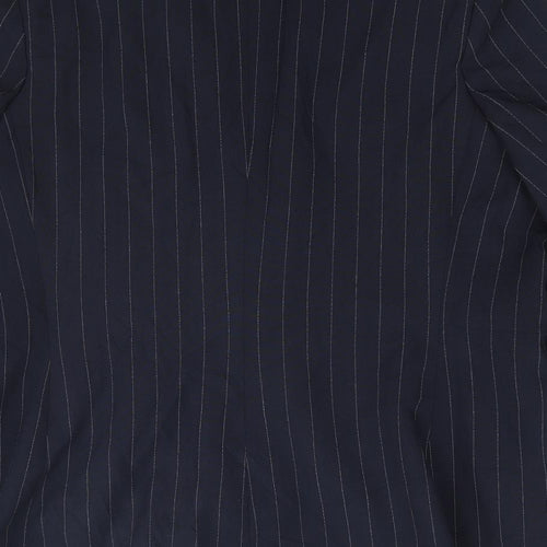 Marks and Spencer Womens Blue Striped Polyester Jacket Suit Jacket Size 20