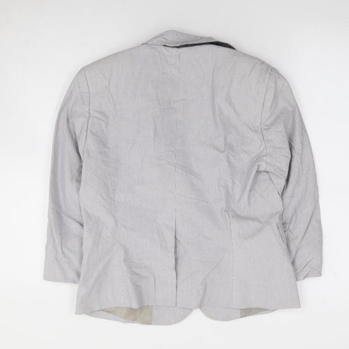 Gap Womens Blue Striped Cotton Jacket Suit Jacket Size 8