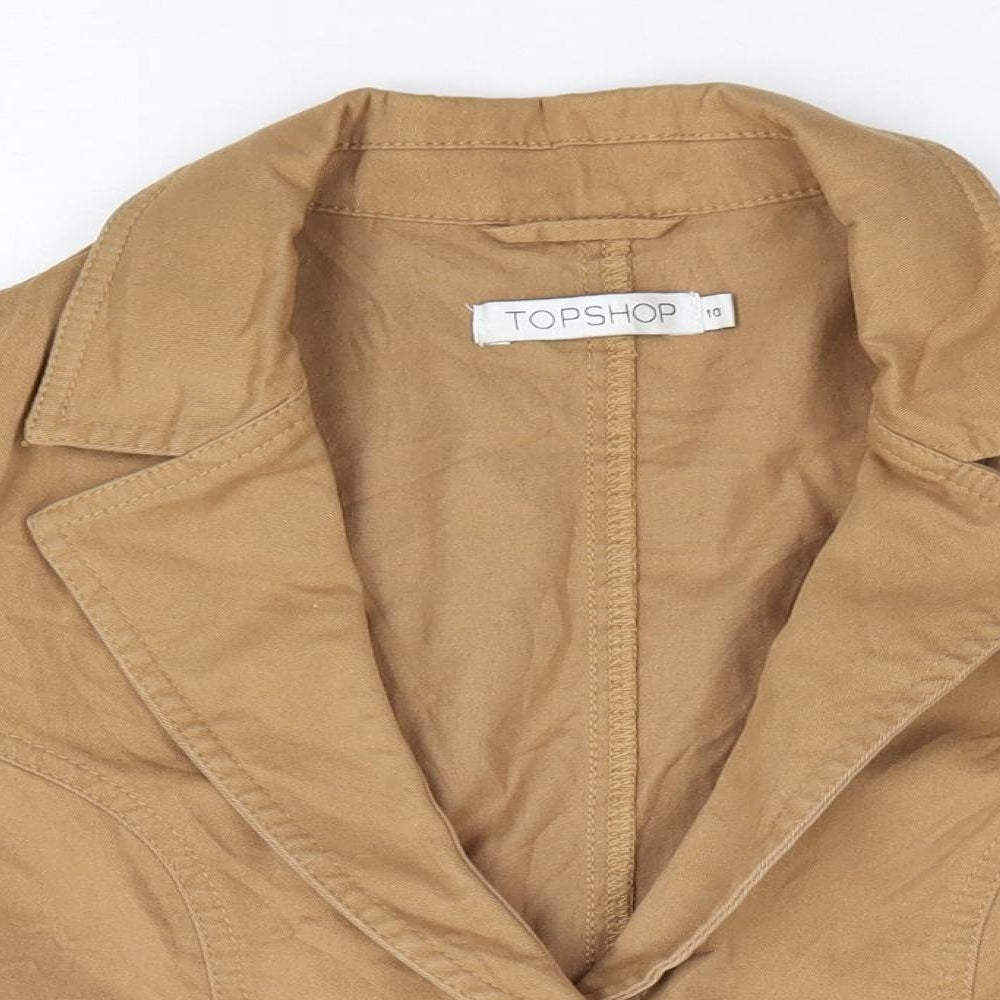 Topshop Womens Brown Jacket Size 10 Button