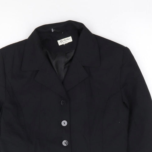 Berkertex Womens Black Polyester Jacket Suit Jacket Size 12