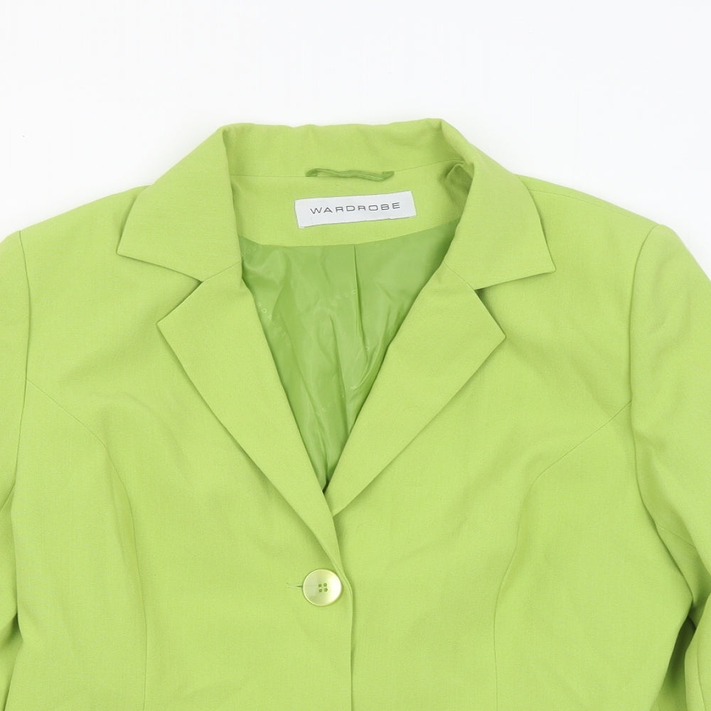 Warehouse Womens Green Jacket Blazer Size 14