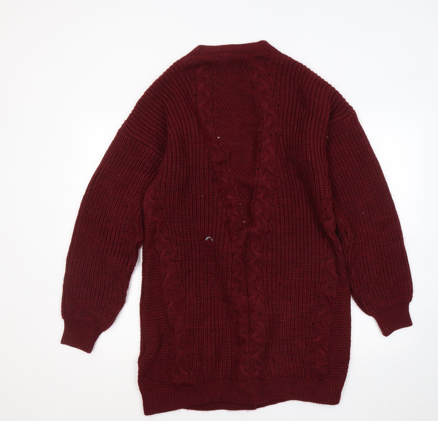 Lipsy Womens Red V-Neck Acrylic Cardigan Jumper Size 18